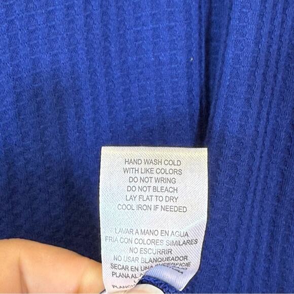 Chaser, Blue Waffle Knit Long Sleeve Relaxed Blouse. Size XXL. Excellent cond! - Picture 5 of 6